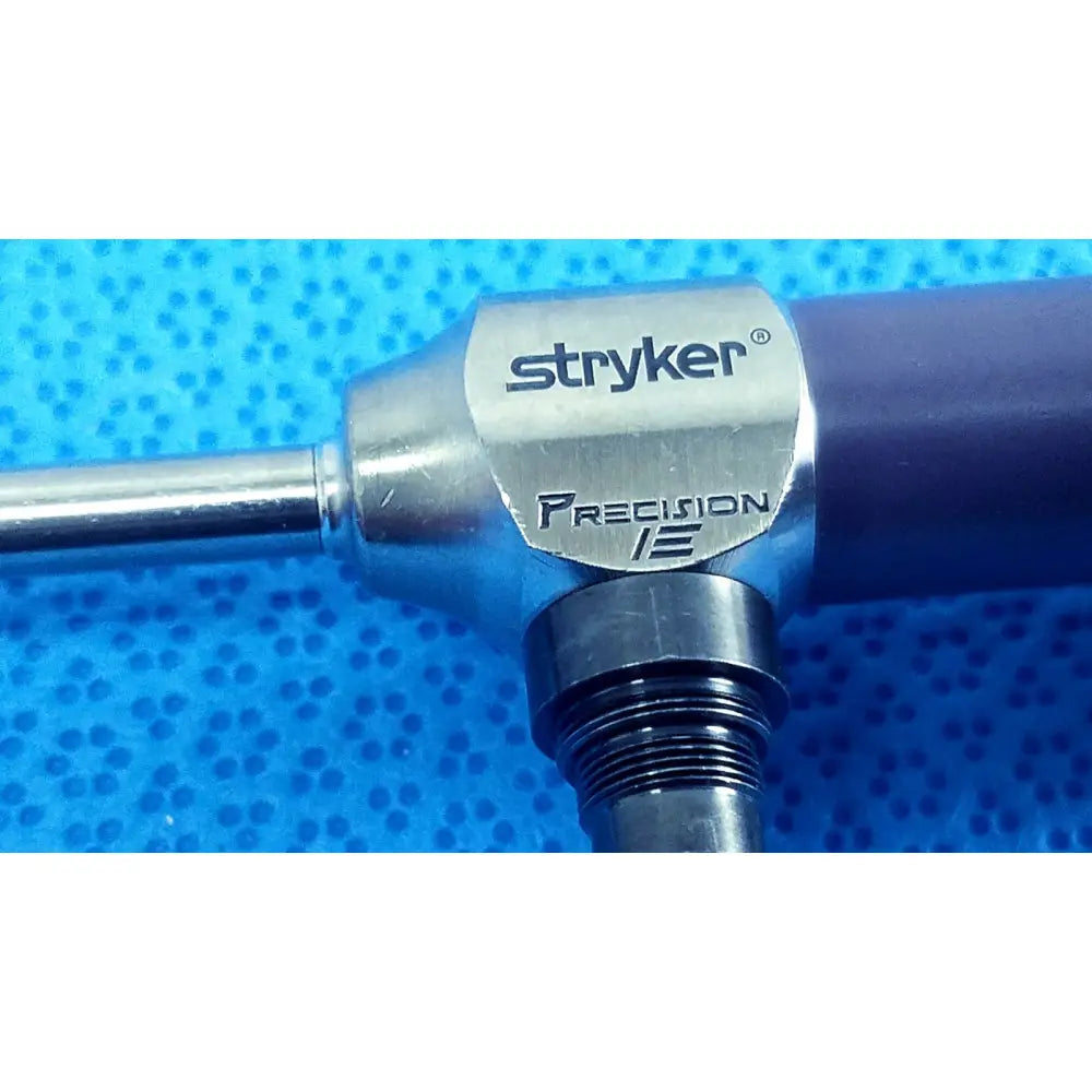 Stryker 5.5mm 0° autoclavable endoscope with metallic silver head and dark purple handle for reuse medical use