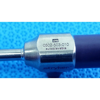 Stryker 0502-503-030 precision 5.5mm 0° autoclavable endoscope silver metallic with black grip for reuse medical use