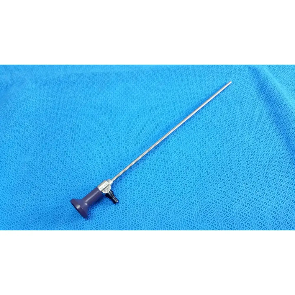 Purple-handled stryker 0502-503-030 5mm 0° autoclavable endoscope with slender metallic shaft for reuse medical procedures