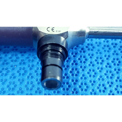 Silver autoclavable endoscope with black rubberized grip and threaded connector for reuse medical 5mm 0° autoclavable use
