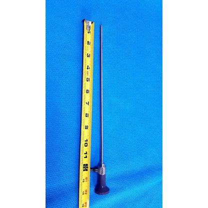 Stryker 5mm 0° autoclavable endoscope with slender silver shaft and dark purple handle for reuse medical applications