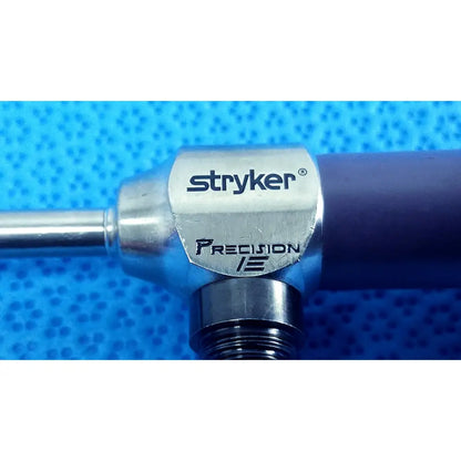Silver metallic stryker 0502-503-030 precision 5.5mm 0° autoclavable endoscope with dark purple handle for reuse medical use