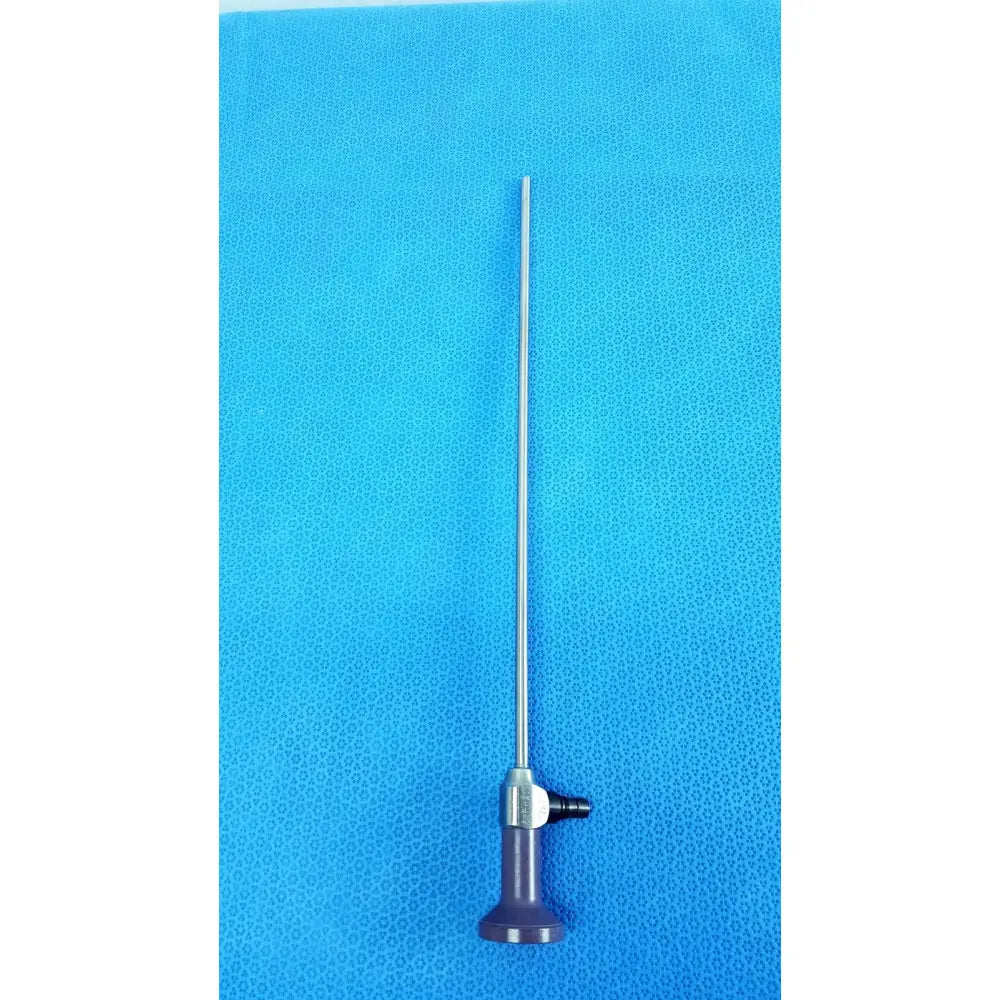 Silver stryker 0502-503-030 5mm 0° autoclavable endoscope with purple handle and black connector for reuse medical use