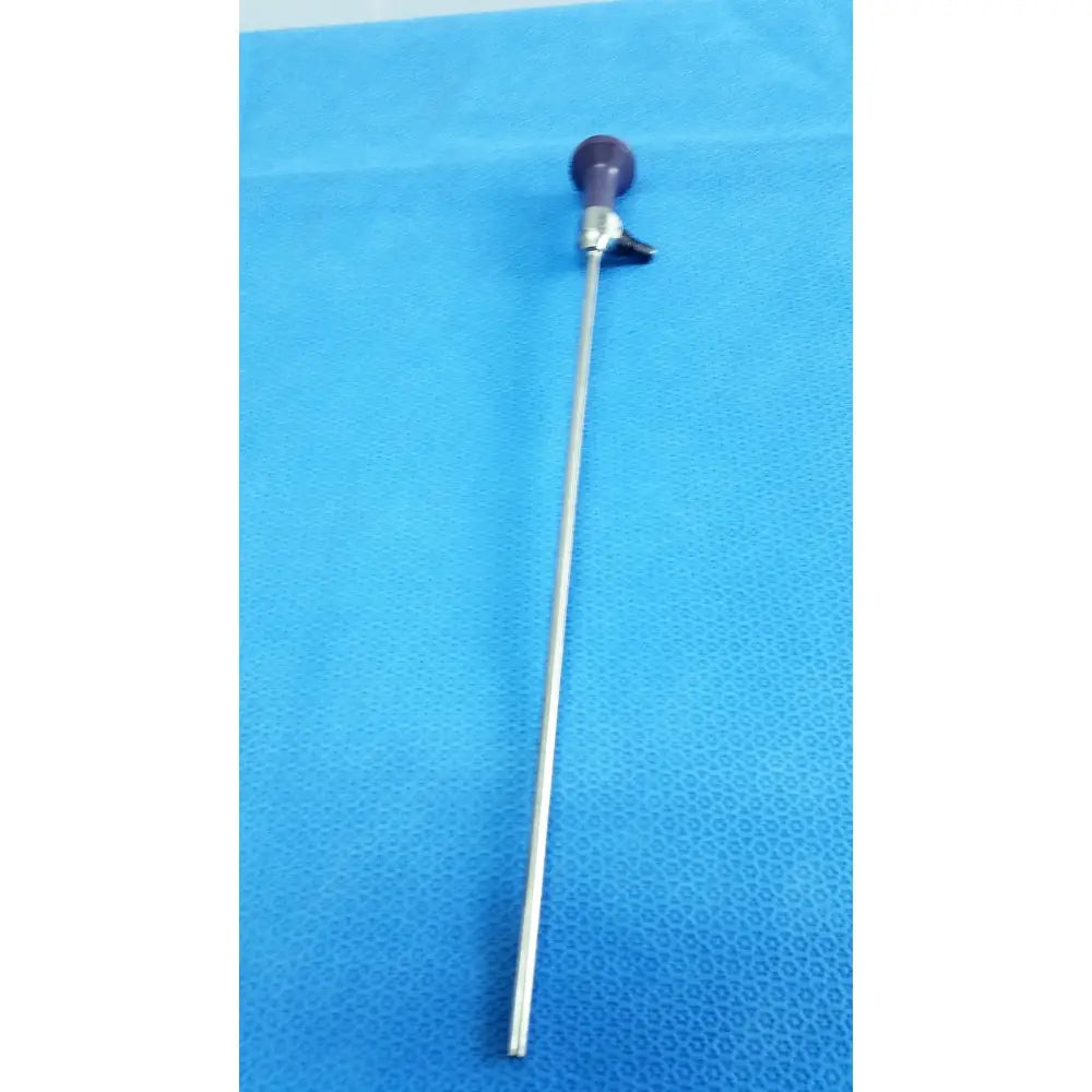 Purple-handled stryker 0502-503-030 5mm 0° autoclavable endoscope with long slender metallic shaft for reuse medical use