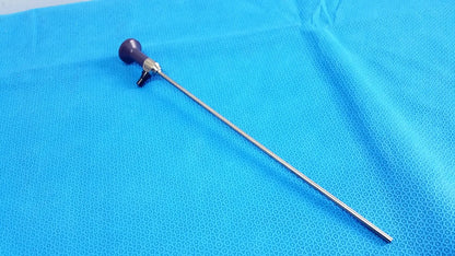 Sleek metallic stryker 0502-503-030 5mm 0° autoclavable endoscope with dark purple ergonomic handle and stainless steel shaft