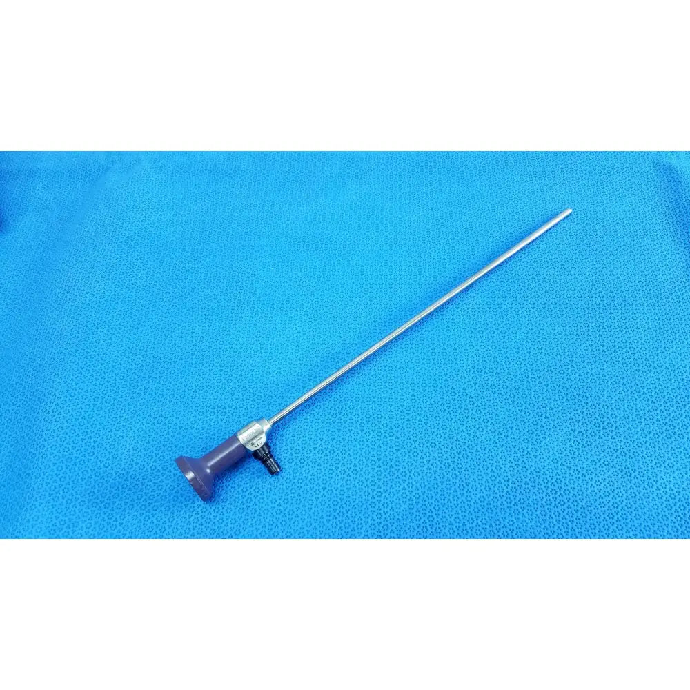 Stryker 0502-503-030 precision 5.5mm 0° autoclavable endoscope with purple handle and silver metallic shaft for reuse medical use