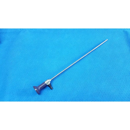 Stryker 0502-503-030 precision 5.5mm 0° autoclavable endoscope with purple handle and silver metallic shaft for reuse medical use