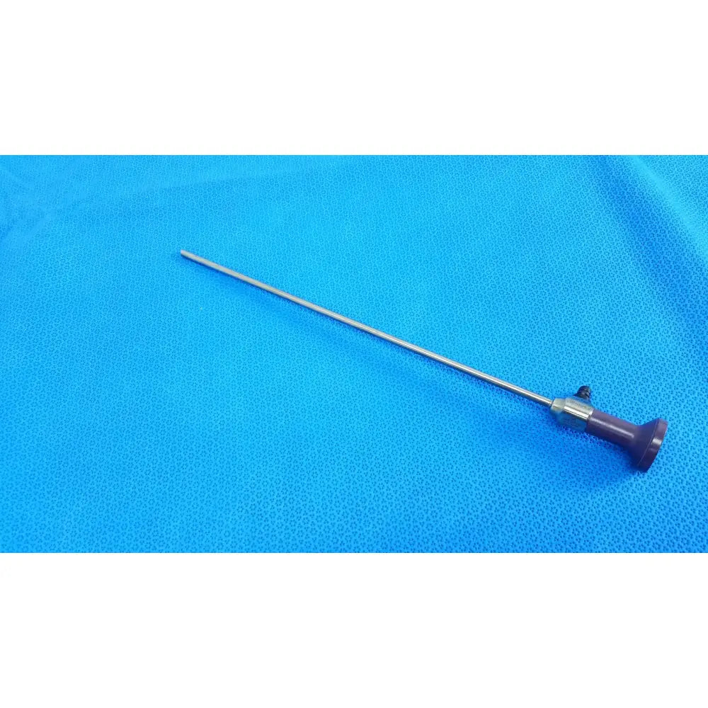 Stryker 0502-503-030 autoclavable endoscope with 5.5mm silver shaft and dark purple ergonomic handle for reuse medical use