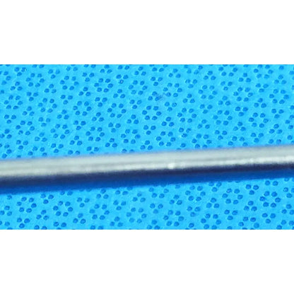 A sleek metallic 5.5mm 30° autoclavable endoscope with a smooth shaft on a textured blue surface for reuse medical use