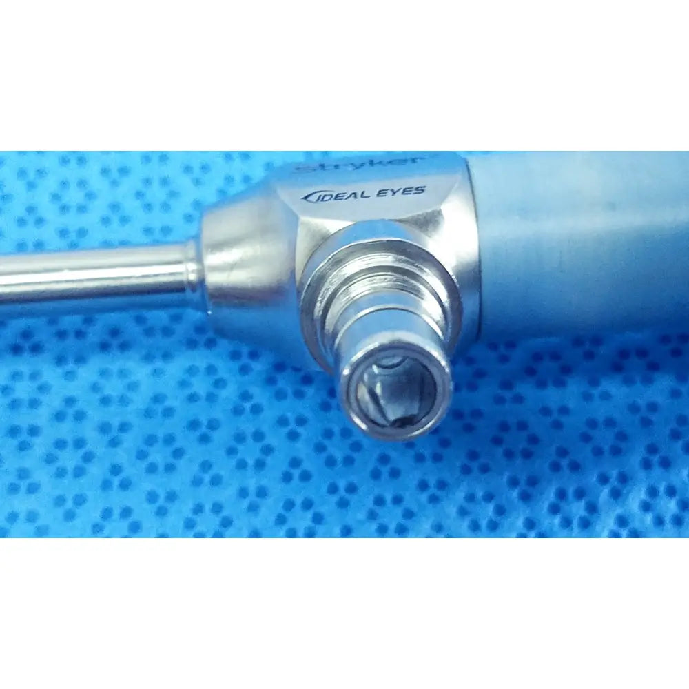 Silver and light blue autoclavable endoscope with stryker and ideal eyes branding ideal eyes 5mm 0 degree model