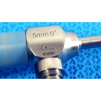 Silver metallic stryker ideal eyes 5mm 0 degree autoclavable endoscope with engraved serial number 612793