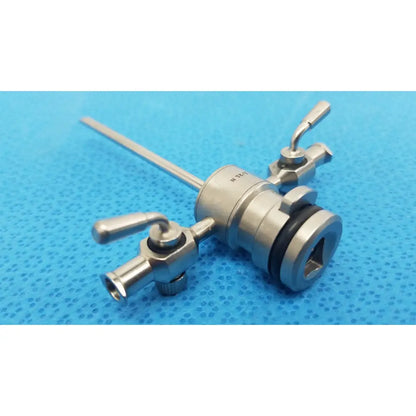 Stainless steel stryker 1/21 n arthroscopic cannula speed-lock instrument with two angled handles and central body