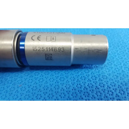 Stryker 1/4 inch silver metallic orthopedic drill with blue ring and engraved serial number for reuse medical instruments