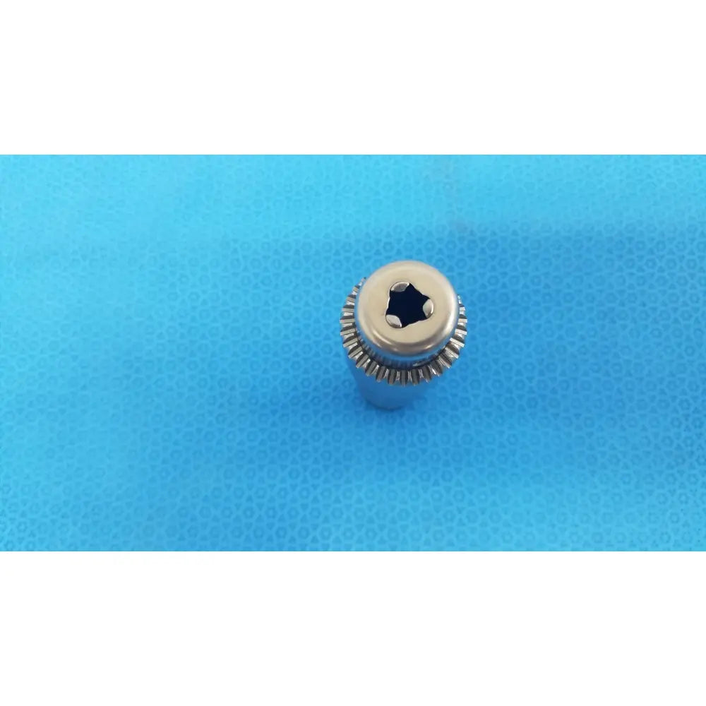 Silver-colored metal stryker 1/4 inch drill attachment with hexagonal drive for reuse medical orthopedic instruments