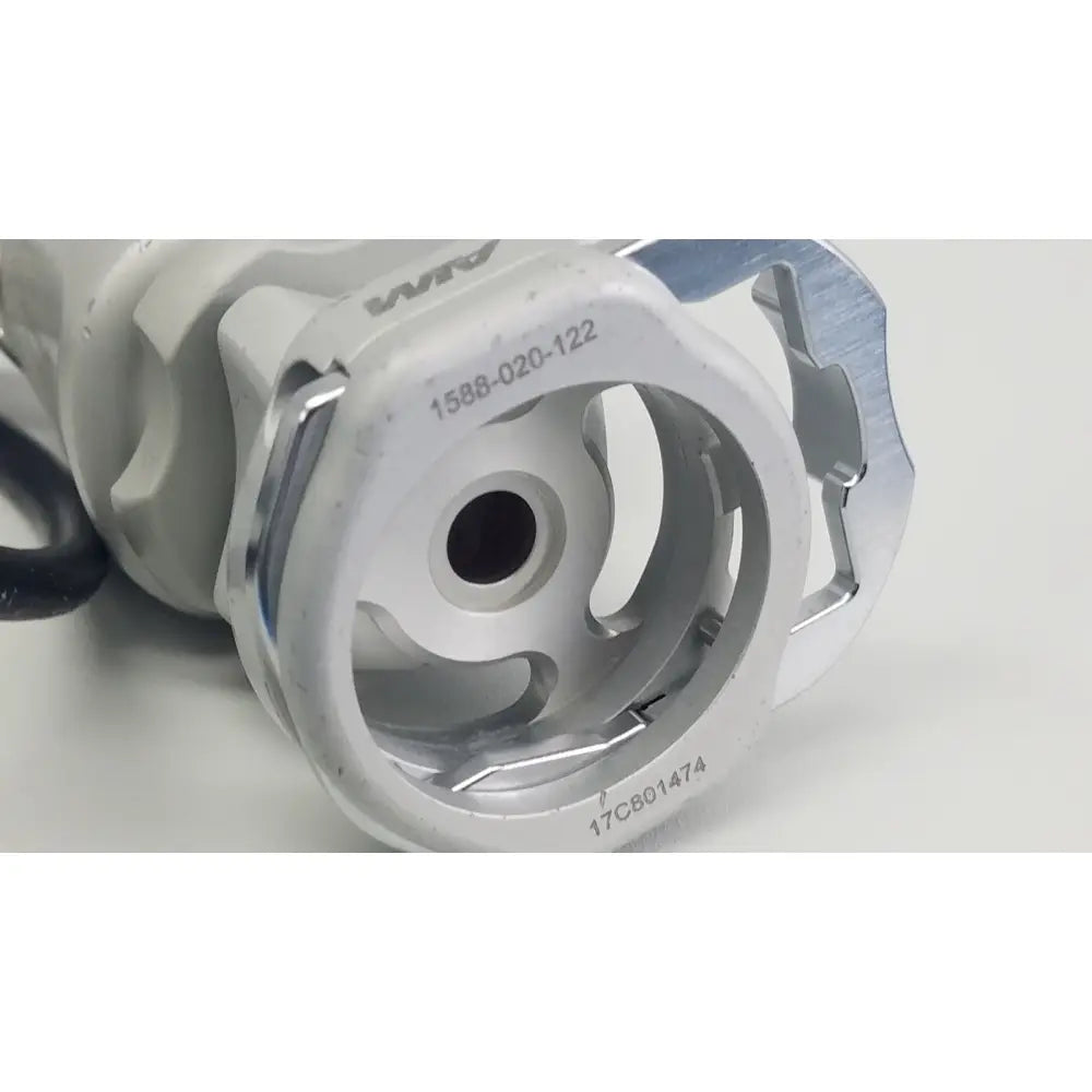 Silver metallic circular industrial connector with engraved serial numbers for stryker 1588 aim hd camera reuse medical use