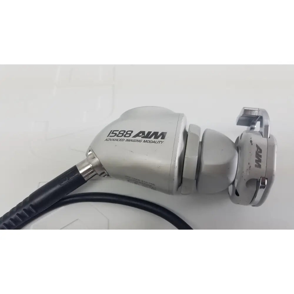 Silver metallic stryker 1588 aim hd camera imaging probe with black cable for advanced reuse medical endoscopy