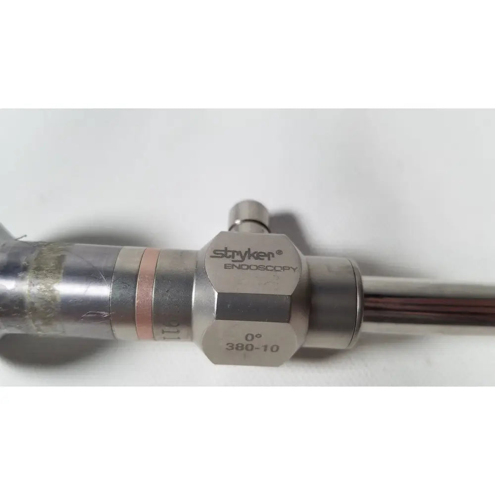 Styker 380-10 10mm 0 degree rigid laparoscope with metallic hexagonal head and cylindrical shaft for reuse medical use