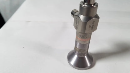 Silver metallic industrial valve with hexagonal body and engraved markings for stryker 380-10 10mm 0 degree rigid laparoscope