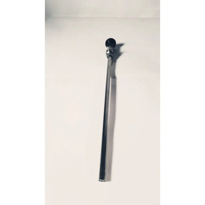 A sleek chrome 380-10mm 0 degree rigid laparoscope with a black spherical cap for precise surgical visualization