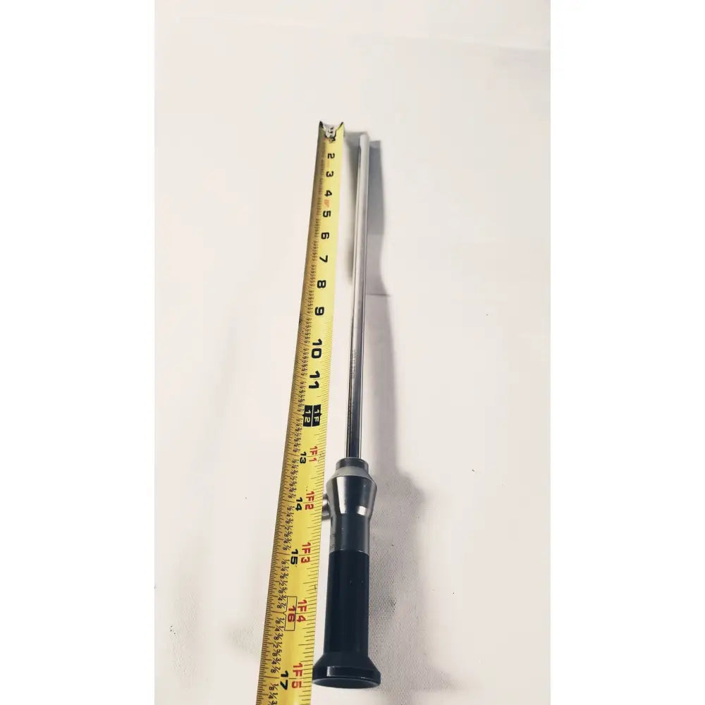 Silver stryker 380-11 laparoscope 0 degree 10 mm with black ergonomic handle and yellow tape for reuse medical procedures
