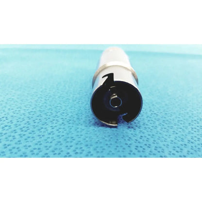 Silver and black metallic synthes style small drill attachment with cylindrical design for precise medical drilling