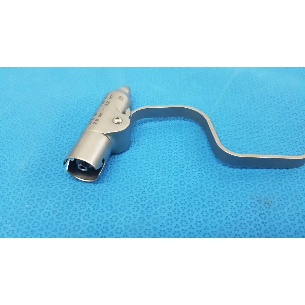 Stryker 4100-125-00 silver pin collet with curved handle and engraved measurements for reuse medical orthopedic instruments