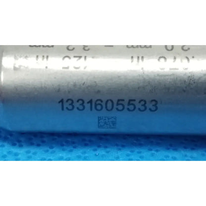 Silver cylindrical capacitor with blue label serial number 1331605533 for stryker 4100-125-00 pin collet reuse medical orthopedic instruments