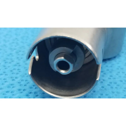Stryker 4100-125-00 silver metallic pin collet with hexagonal threaded end and black rubberized interior for reuse medical orthopedic instruments
