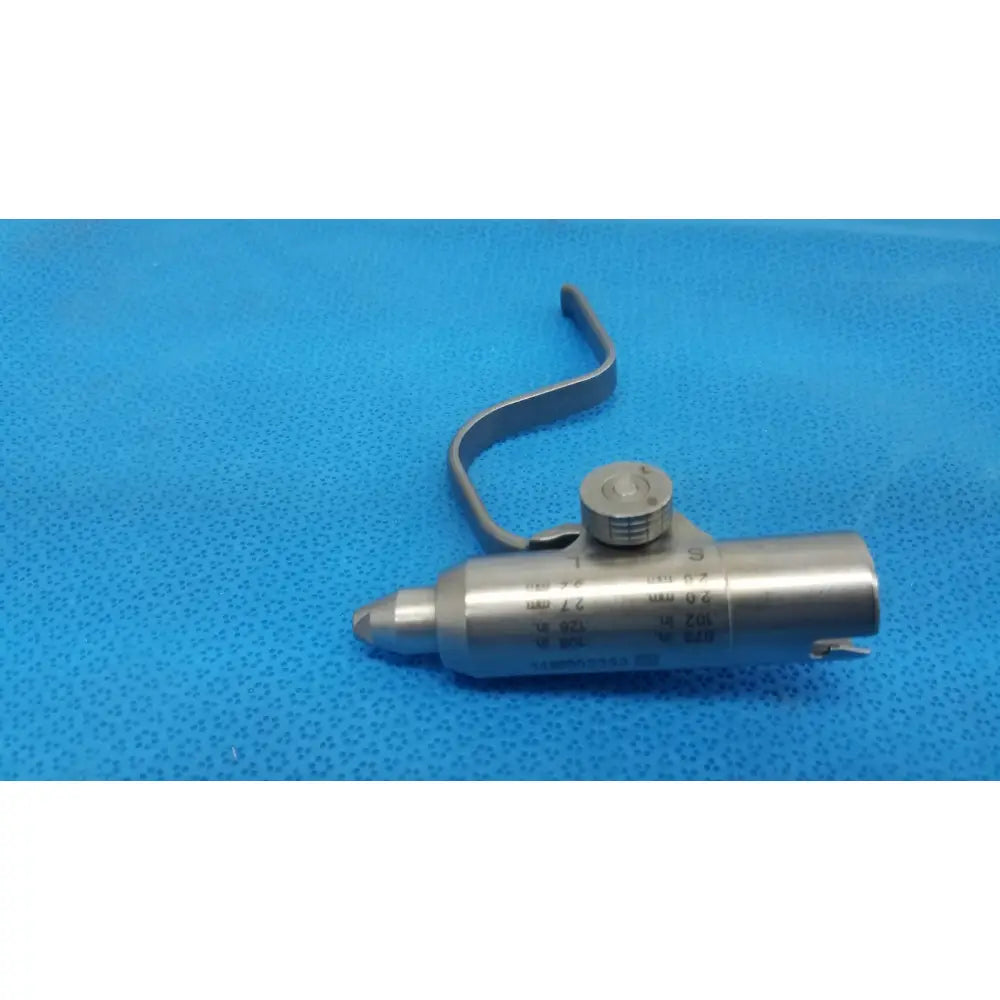 Stainless steel stryker 4100-126-000 adjustable pin collet with curved handle and engraved measurement markings