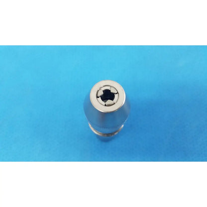 Silver-colored metal stryker 4100-133-000 keyless drill attachment with hexagonal recessed drive for reuse medical use