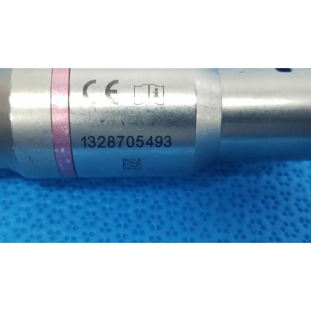 Stryker 4100-210-000 silver metallic large reamer attachment with pink band, ce certification, and reuse medical markings