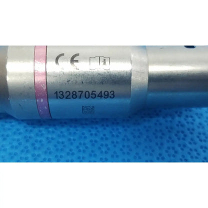 Stryker 4100-210-000 silver metallic large reamer attachment with pink band, ce certification, and reuse medical markings