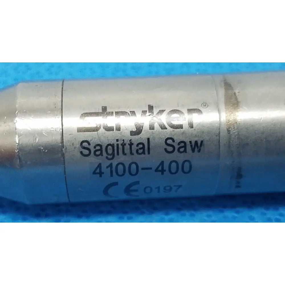 Stryker 4100-400 sagittal saw attachment metallic orthopedic saw with engraved branding for reuse medical purposes