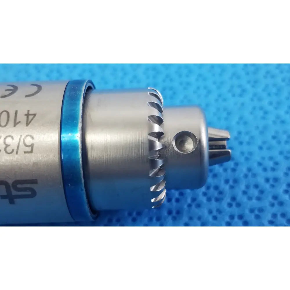 Stryker 5/32 inch silver metallic drill chuck with blue accent ring and engraved markings for reuse medical orthopedic instruments