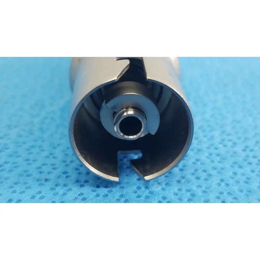 Silver metallic stryker 5/32 drill bit with hollow center and segmented edges for reuse medical orthopedic instruments