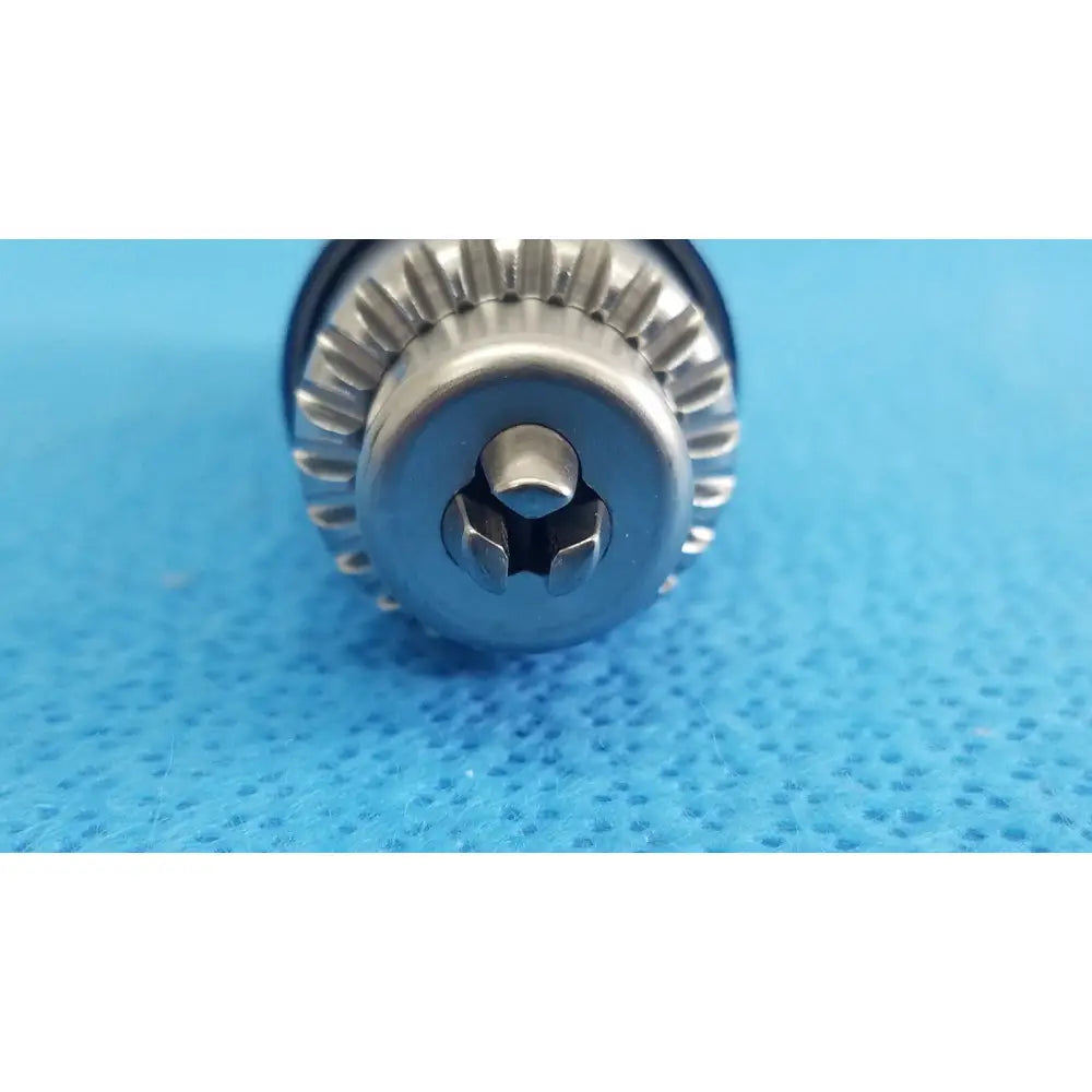 Stryker 5/32 inch silver metallic drill chuck with hexagonal keyway and serrated edge for reuse medical orthopedic instruments
