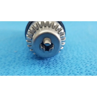 Stryker 5/32 inch silver metallic drill chuck with hexagonal keyway and serrated edge for reuse medical orthopedic instruments