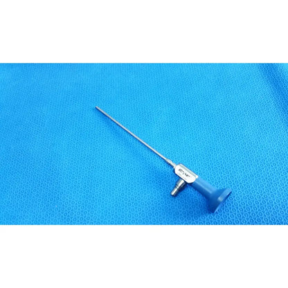 Blue-handled stryker ideal eyes 4mm autoclavable endoscope with long metallic shaft and silver-colored components