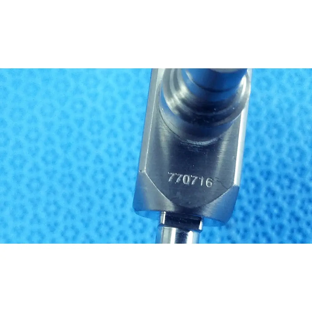 Silver metallic fuel injector with engraved serial number 770716 for stryker ideal eyes 4mm 30° autoclavable endoscope