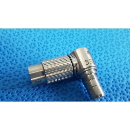 Silver metallic surgical instrument with ribbed adjustment knob marked 331 for stryker ideal eyes 10mm use