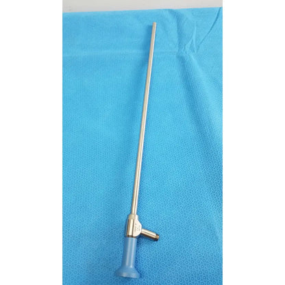 Silver surgical endoscope with blue handle and metallic joints from stryker ideal eyes 10mm autoclavable series