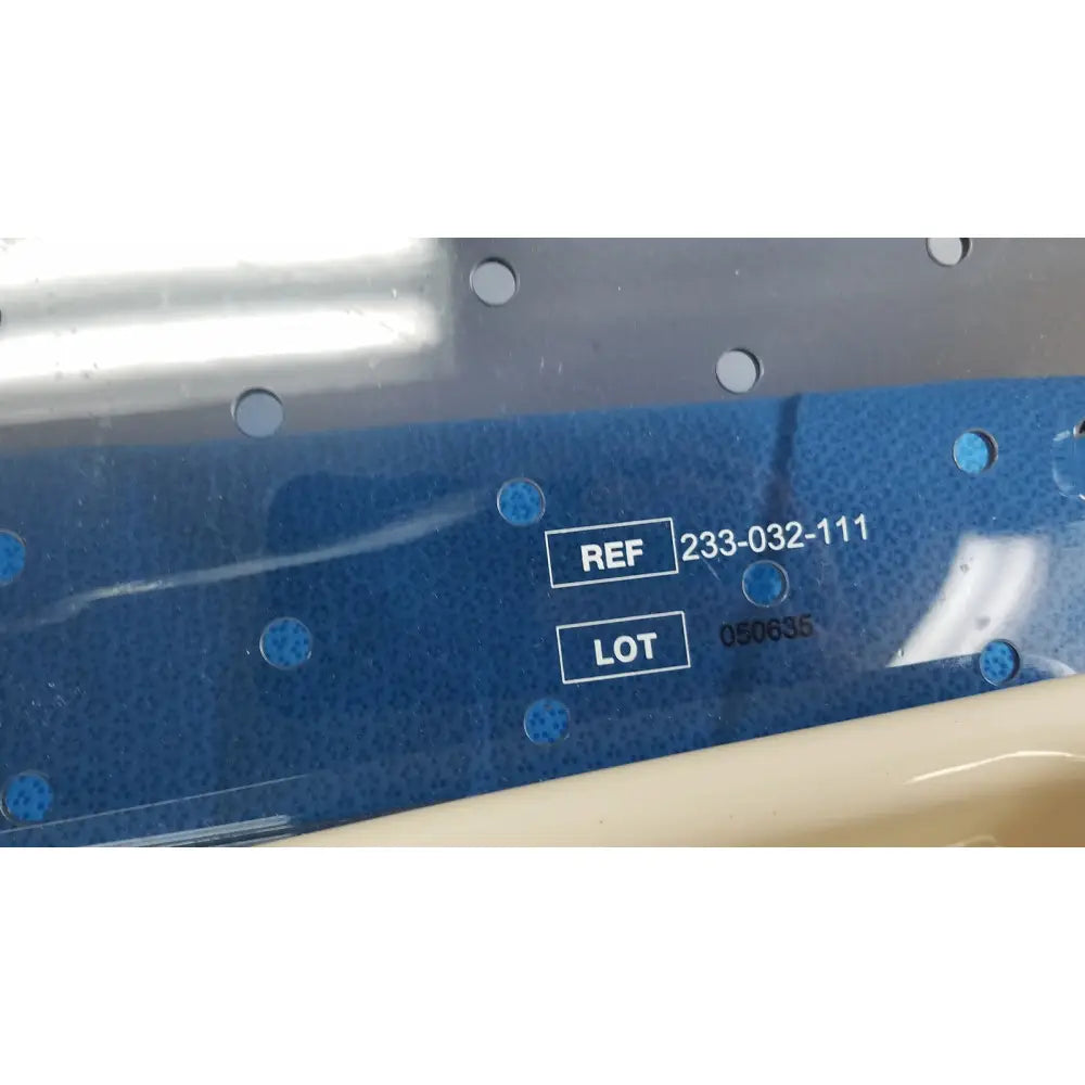 Blue textured label with white reference and lot numbers on stryker ideal eyes 10mm autoclavable 502-210-010 product