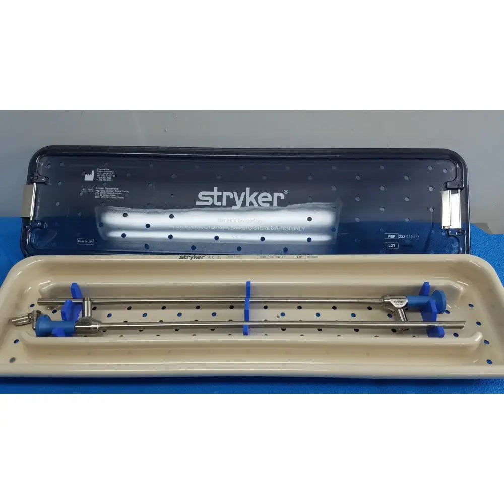 Reuse Medical Stryker 502-210-010 Ideal Eyes 10mm 0°/10mm 30° Autoclavable 331-000-400 w/ Trey Other Medical & Lab Equipment, second-hand product photo 1