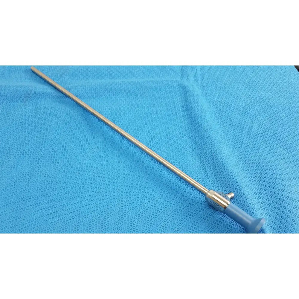 Silver surgical endoscope with blue ergonomic handle ideal eyes 10mm autoclavable by stryker with trey