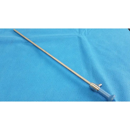 Silver surgical endoscope with blue ergonomic handle ideal eyes 10mm autoclavable by stryker with trey