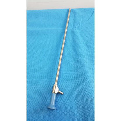 Silver surgical endoscope with blue handle and metallic joints ideal eyes 10mm autoclavable by stryker