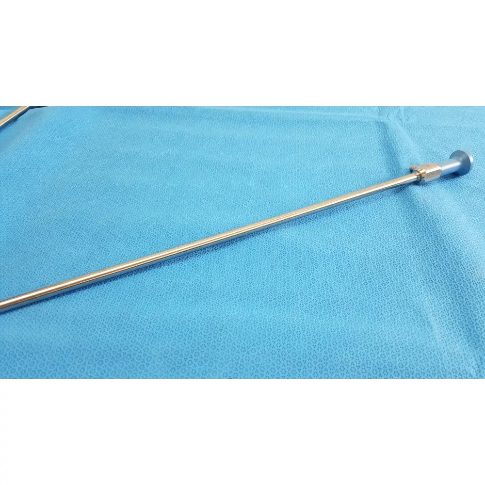 A sleek metallic ideal eyes 10mm surgical endoscope with a polished stainless steel shaft and rounded dark gray tip