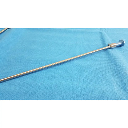 A sleek metallic ideal eyes 10mm surgical endoscope with a polished stainless steel shaft and rounded dark gray tip