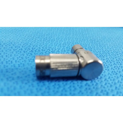 Silver metallic right-angle connector with textured grip and smooth ends for stryker ideal eyes 10mm autoclavable use