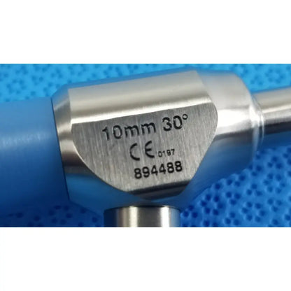 Silver surgical ideal eyes 10mm instrument with blue handle engraved 10mm 30 degree and ce certification